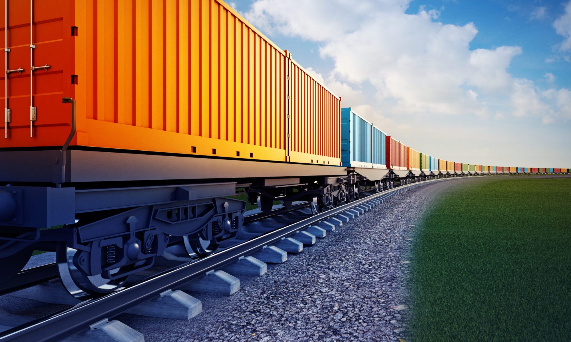Güterzugwagen mit Containern